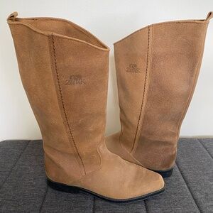 Zodiak Women's Vintage Leather Flannel Lined Western Outdoor Cowgirl Boot. Sz 9